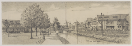 28106 Gezicht op de Willem Arntszkade te Utrecht uit het noordoosten met de Willem van Noortbrug en links het Willem ...